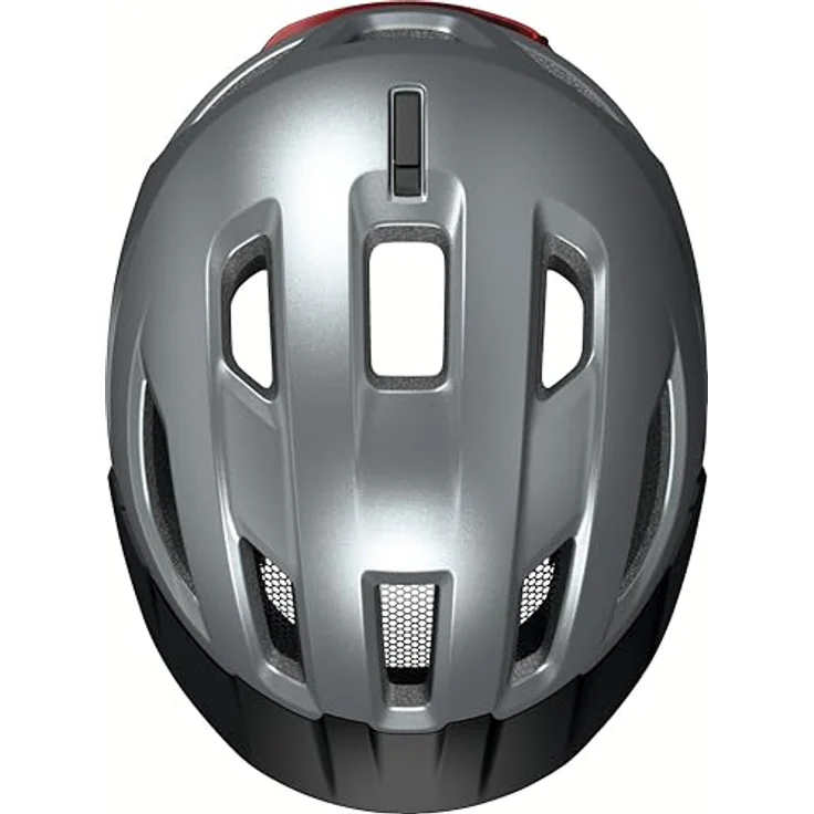 ABUS Urban-I 4.0 ACE Fahrradhelm mit aufladbarem Rücklicht, 4 Leuchtmodi, Zopf-Öffnung und magnetischem Verschluss, Größe L, silber – Bild 5
