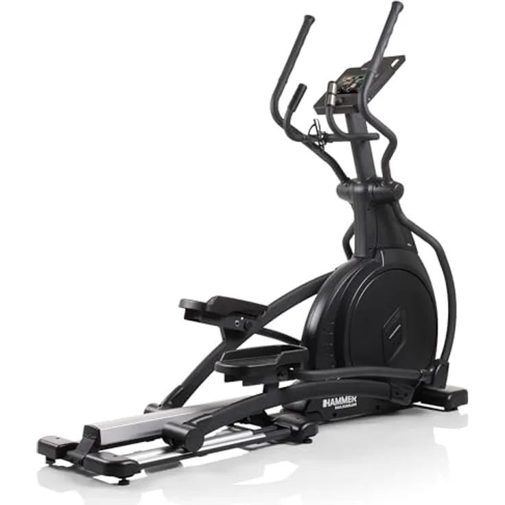 HAMMER Ellipsentrainer EL 8000 ’25, stabiler Crosstrainer mit 10,1" TFT-Touchscreen, 17 Programmen, 14 kg Schwungmasse, Pulsmessung, EU-zertifizierter Wattgenauigkeit, Heimtrainer für Fitness & Cardiotraining zu Hause