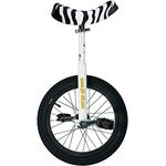 QU-AX Einrad Luxus, Kinder-Einrad mit eckiger Gabel, Alufelge und Zebra-Design-Fellimitat-Sattel