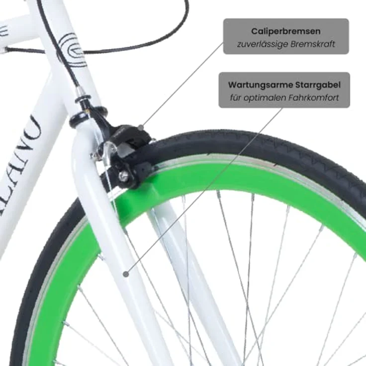 Galano Blade Fixie Fahrrad, 28 Zoll Singlespeed, Flip Flop Nabe, verschiedene Farben, geeignet für Fahrergrößen 165 - 195 cm – Bild 3