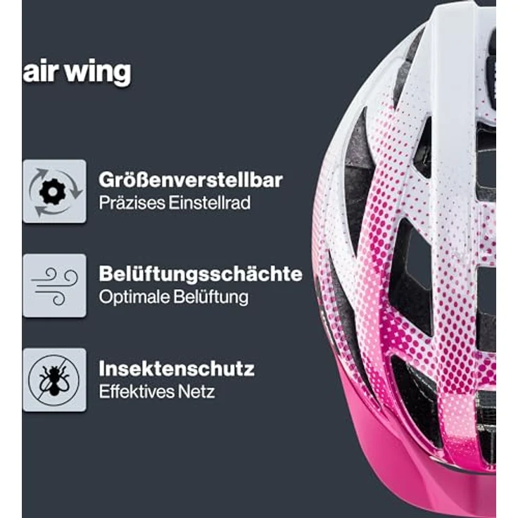 Uvex Sports Air Wing, Velohelm mit 24 Belüftungsöffnungen und integrierter Sonnenblende, Pink/Weiß, 52-57 cm – Bild 2