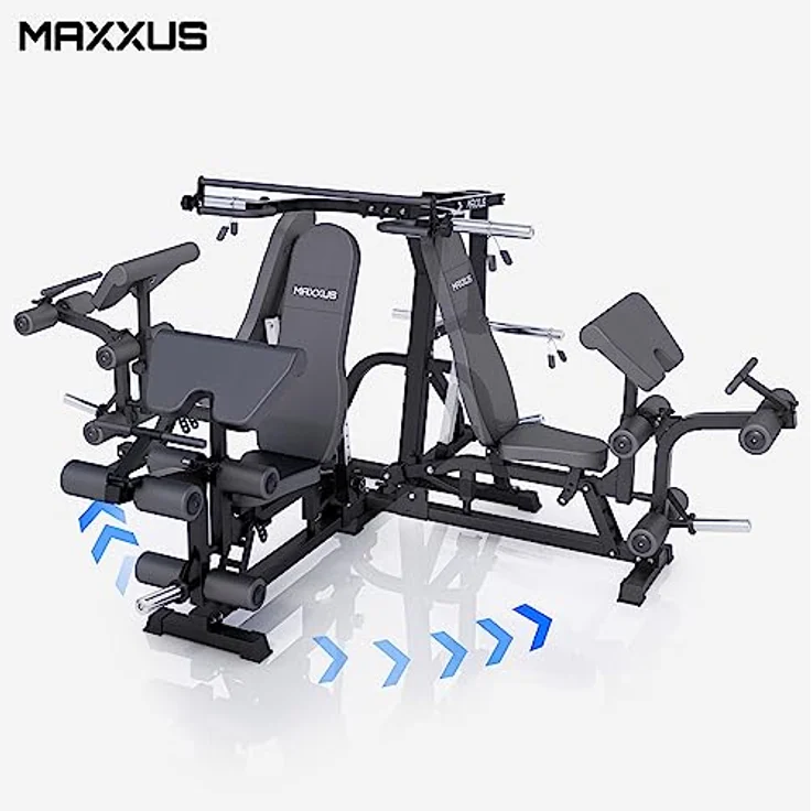 Maxxus Kraftstation MAXXUS 6.0 - Multifunktionale Trainingsbank Für Zug- U. Druckübungen, robuste Stahlrohrkonstruktion, drehbare Trainingsbank, geringe Bauhöhe, effiziente Nutzung – Bild 4