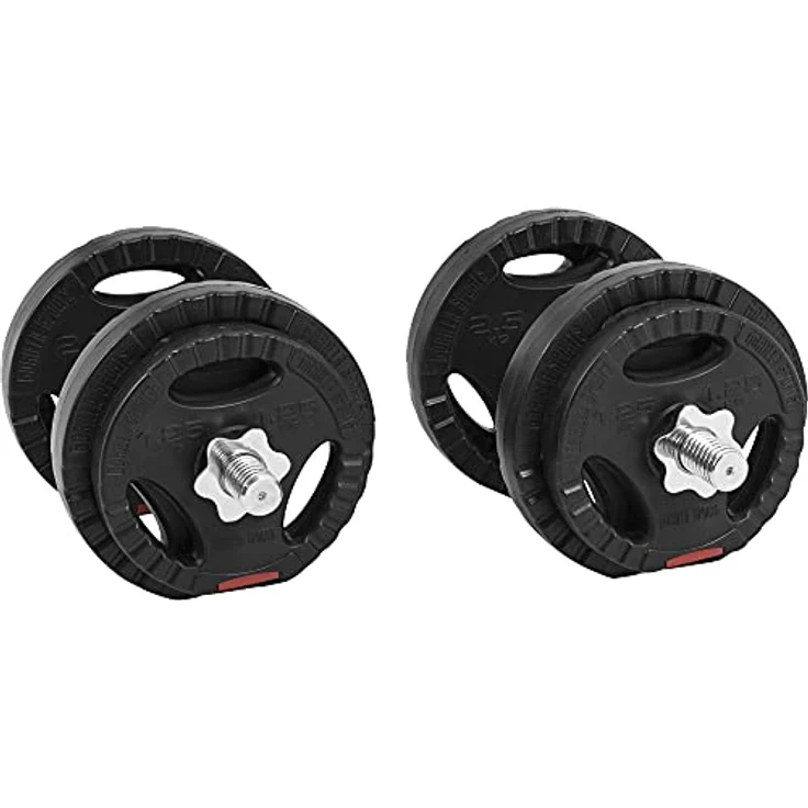 GORILLA SPORTS® Kurzhantelset - 20 kg oder 30 kg, Ø 30mm, 2 Kurzhantelstangen mit 4 Sternverschlüssen, Griff gerändelt, Kunststoff - Hantelset, Gewichte, Kurzhanteln 2er Set, Kurzhantel Set – Bild 2