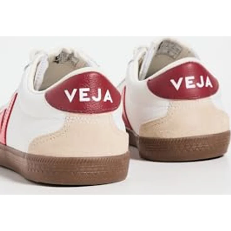 Veja Volley O.T. Laufschuhe für Frauen, Rindsleder im 70er Jahre Retro-Look, Weiß Rot, Größe 8 UK - 41 EU - 10 US – Bild 3