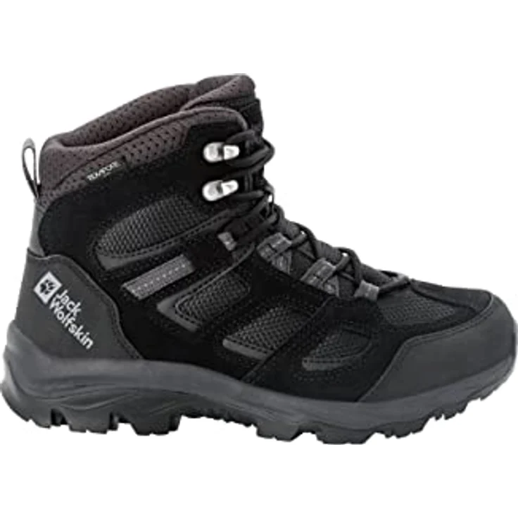 Jack Wolfskin VOJO 3 TEXAPORE MID W Wanderschuh, wasserdicht mit Texapore-Membran, verstärkter Zehen- und Fersenpartie, schrittdämpfender EVA-Mittelsohle, schwarz – Bild 1