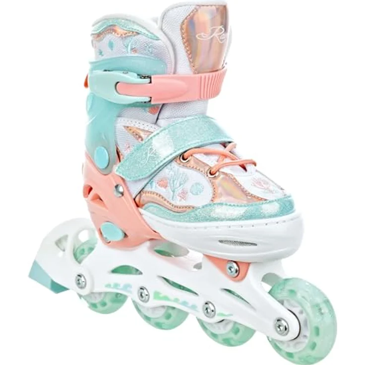 RAVEN Inline Skates Isla Orange/Mint, verstellbare Inliner für Kinder Mädchen, Größen 34-37 (21,5cm-24cm) mit Double-Vent-System und DSAS – Bild 4