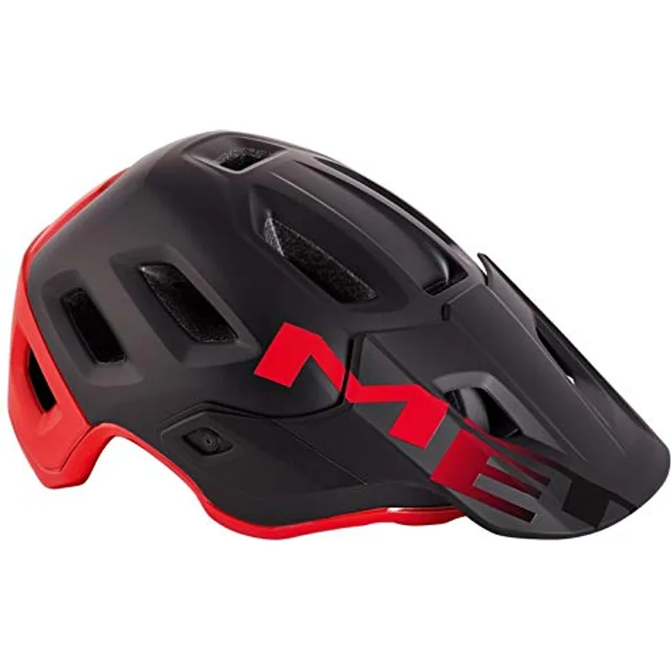 MET Fahrradhelm Roam, In-Mould-Polycarbonatschale mit verbessertem Aufprallschutz, schwarz rot, Größe S