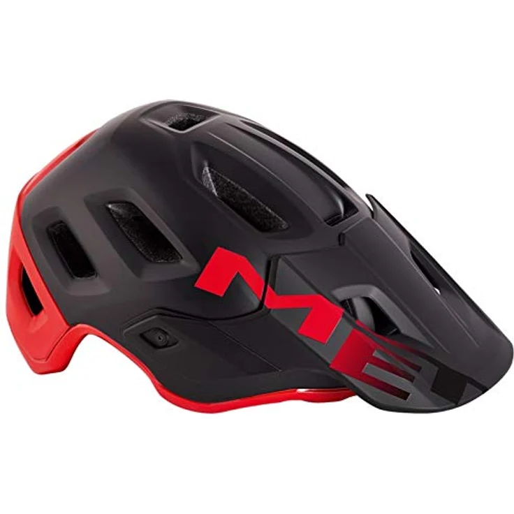 MET Fahrradhelm Roam, In-Mould-Polycarbonatschale mit verbessertem Aufprallschutz, schwarz rot, Größe S – Bild 1