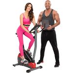 Miweba Sports Ergometer ME300 - App Steuerung - 10 Kg Schwungmasse - Traglast 150.0 Kg - Fitness Heimtrainer Fahrrad - Pulsgurt - Magnetbremse - LCD Display - Speedbike - Fitnessgeräte (Schwarz Rot)