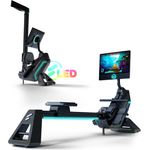 Sportstech Rudergerät sRow, 21,5" Touch-Display, LED-Feedback, Kurse, blau