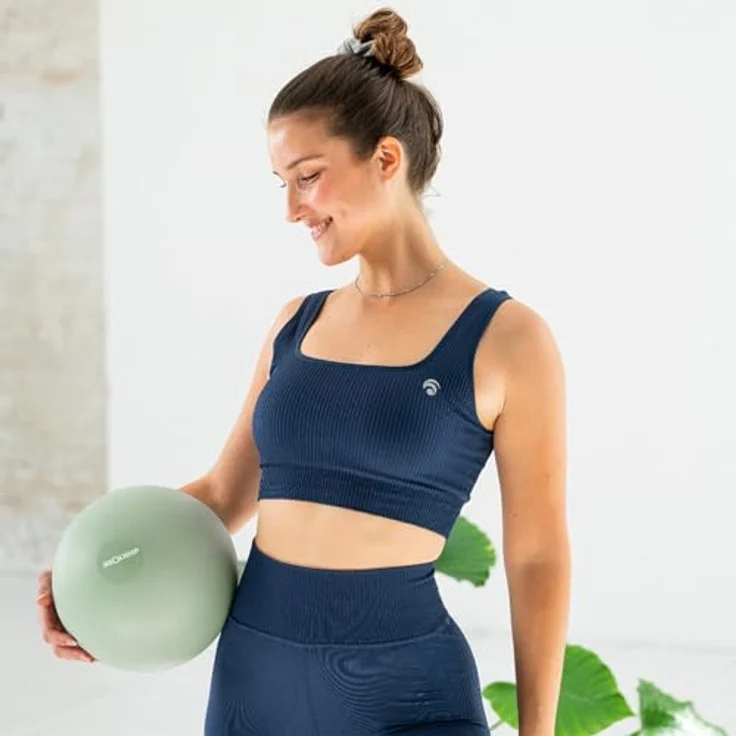NEOLYMP Pilatesball 20 cm, rutschfester Mini Gymnastikball aus Silikon mit Pumpe für Core-Training, Balance, Yoga und Pilates (Matcha) – Bild 4