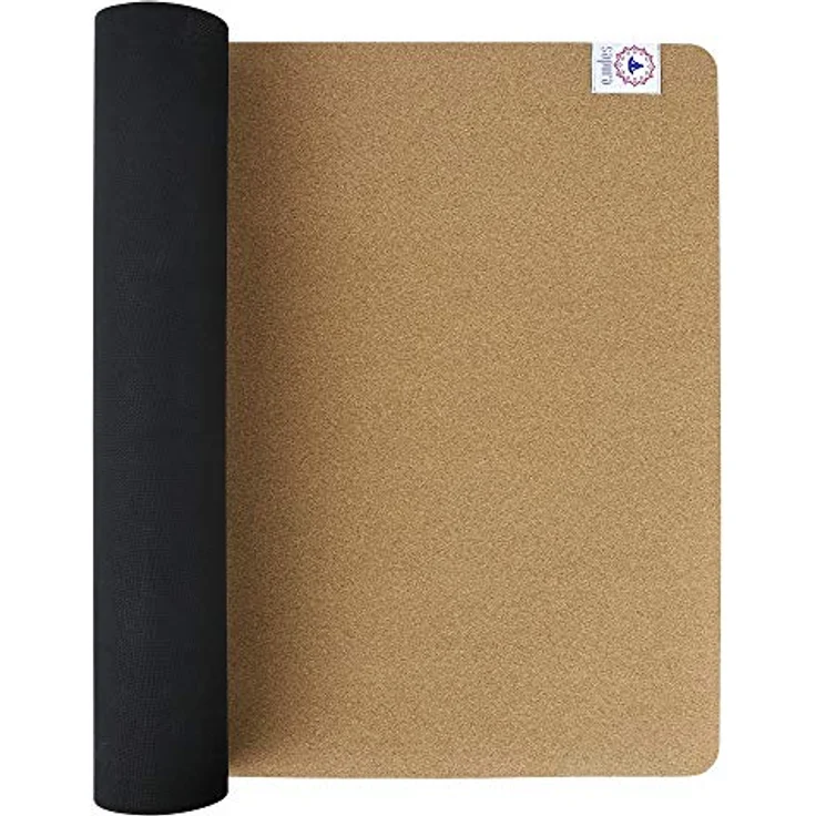 SAPURA XXL Yogamatte rutschfest - Kork und Naturkautschuk 190cm - Extra lang + Tragegurt + Umhängetasche Nachhaltig (Schwarz) – Bild 3