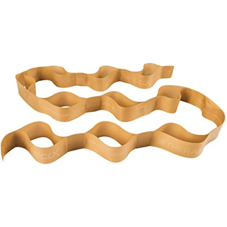 TheraBand CLX Latex-Free Resistance Band, 11 Loops für Pilates und Fitness, 2.5 Meter, Gold, maximale Resistenz und integrierte Übungsbibliothek