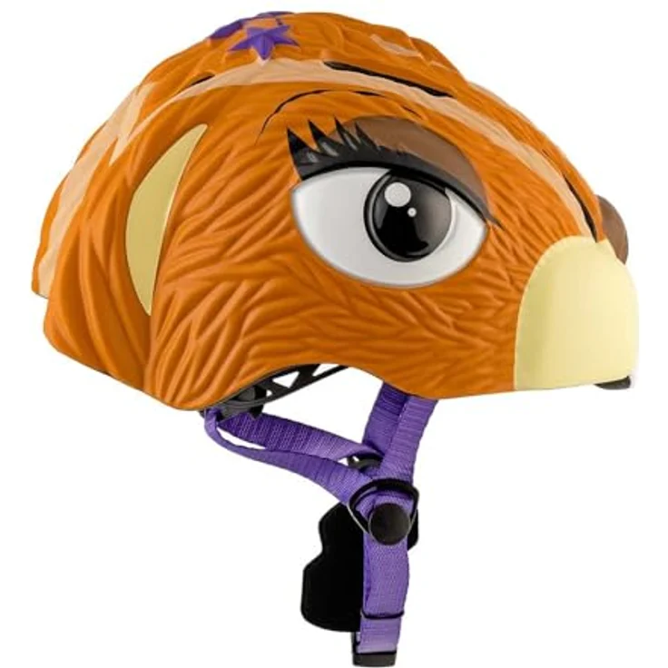 Crazy Safety Kinder Fahrradhelm Eichhörnchen Braun, verstellbarer 3D Tierhelm für Kinder 2-7 Jahre, mit LED-Rücklicht und 6 Belüftungsöffnungen, geeignet für Fahrrad, Skateboard und Inlineskates, Größe 49-55 cm – Bild 3