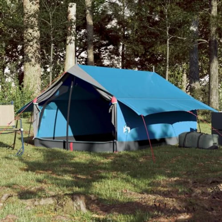 vidaXL Campingzelt, Trekkingzelt für 2 Personen Wasserdicht mit Insektenschutz, Leicht Tragbar, Blau – Bild 4