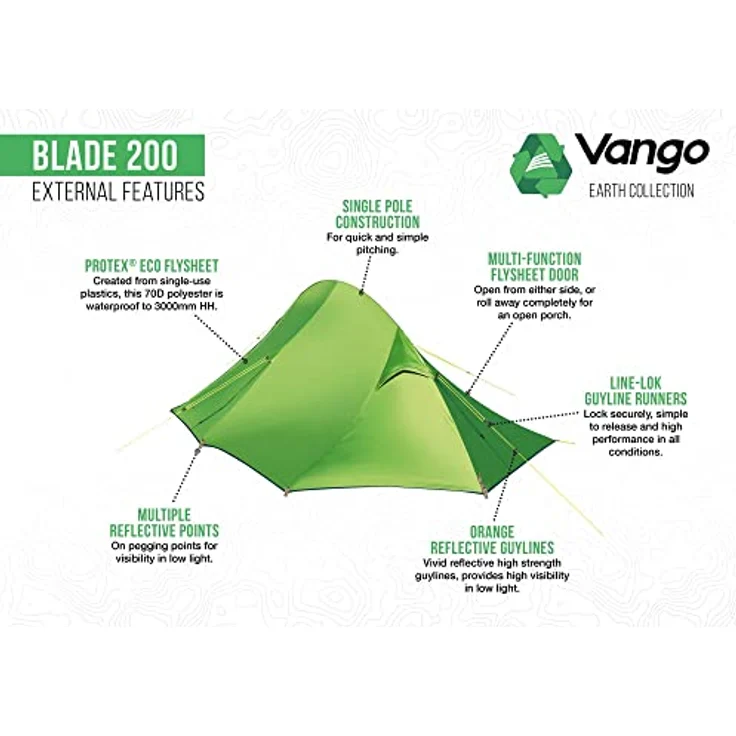 Vango Blade 200 Zelt, pamir Green - Leichtgewichtiges Einpersonenzelt mit geringem Packmaß – Bild 3