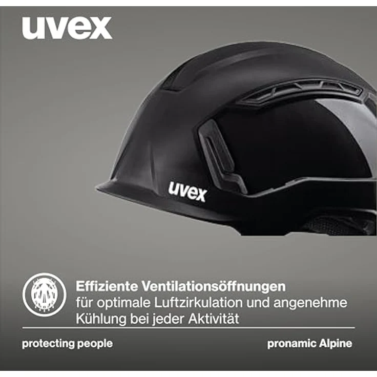 Uvex pronamic Alpine, Multifunktions-Schutzhelm für Damen/Herren, EN 12492 & EN 397, Größenbereich 51-63 cm, optimierter Tragekomfort, maximale Belüftung, für Industrie, Bau und Klettern – Bild 5