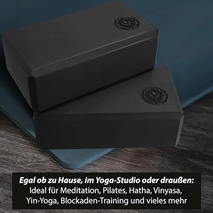 VonBueren Yoga Block 2er Set, EVA Yogablöcke 22 x 12 x 7,5 cm, rutschfest und stoßabsorbierend für optimale Stabilität – Bild 4