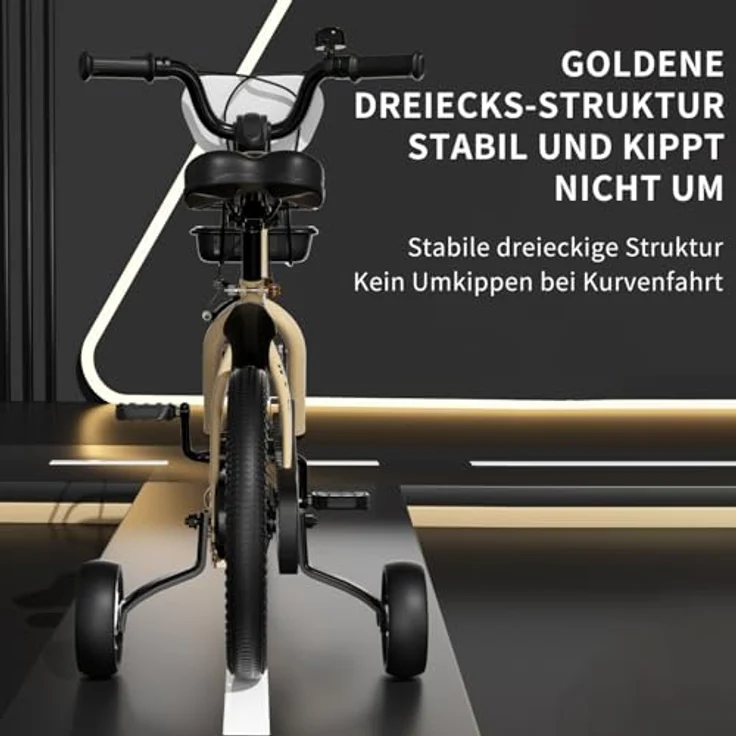 Habib Gruppe Dino-Fahrrad, Kinderfahrrad im Dinosaurier-Design mit 6-teiligem Schutz-Set und höhenverstellbarem Sattel, für Kinder von 85 cm bis 140 cm – Bild 7