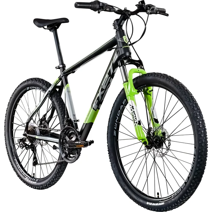 Zündapp FX27 Mountainbike 27,5 Zoll Hardtail, unisex, 21 Gänge, Grau/Grün, 48 cm Alu-Rahmen