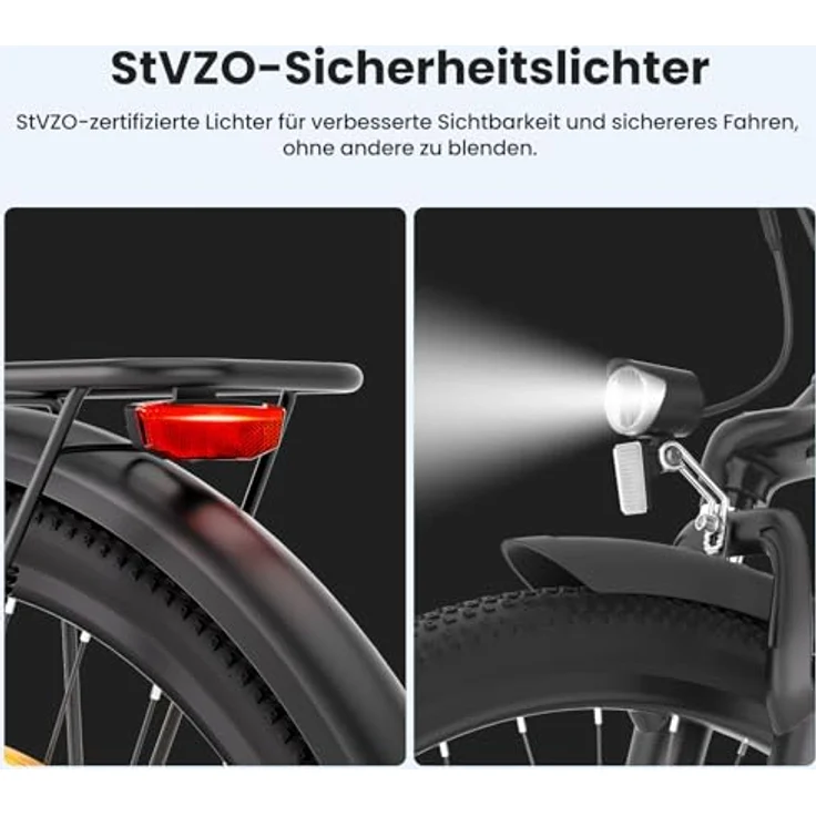 Touroll Breezi B1 E-Bike 250W, 90 km Reichweite, Shimano 7-Gang, 100 mm Federgabel, Tiefeinsteiger, max. 25 km/h – Bild 6