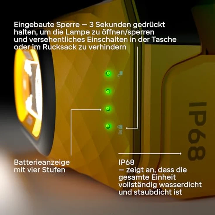 Silva Explore 5, Stirnlampe LED Wiederaufladbar mit 700 Lumen, 4 Helligkeitsstufen, Weiß, Orange & Rotlicht, IP68 wasserdicht, Batterieanzeige, inklusive Helmhalterung und USB-C-Kabel – Bild 5