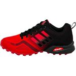Avior Home Nowalnd Herren Damen Laufschuhe, Sneaker Runners mit atmungsaktivem Obermaterial, rot/schwarz, Größe 30-44