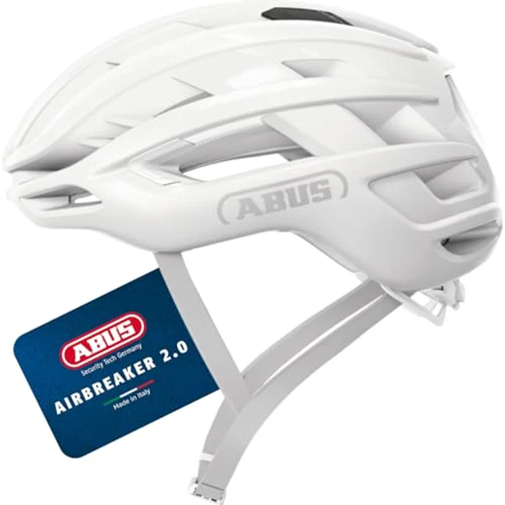 ABUS AirBreaker 2.0 Rennradhelm, leichter Fahrradhelm mit optimaler Belüftung, Aerodynamik, Sicherheit und Komfort, weiß, Größe L (57-61 cm) – Bild 1