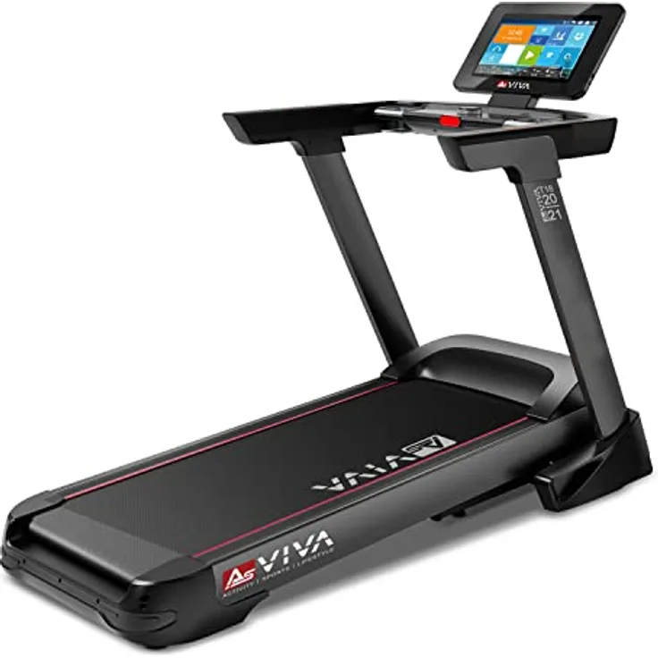 AsVIVA T18 Profi Laufband | Hochwertiger Heimtrainer mit integriertem Lautsprecher | Steigung bis 15% | Android-Computer | Max. Gewichtsbelastung 150 kg | Designed in Germany