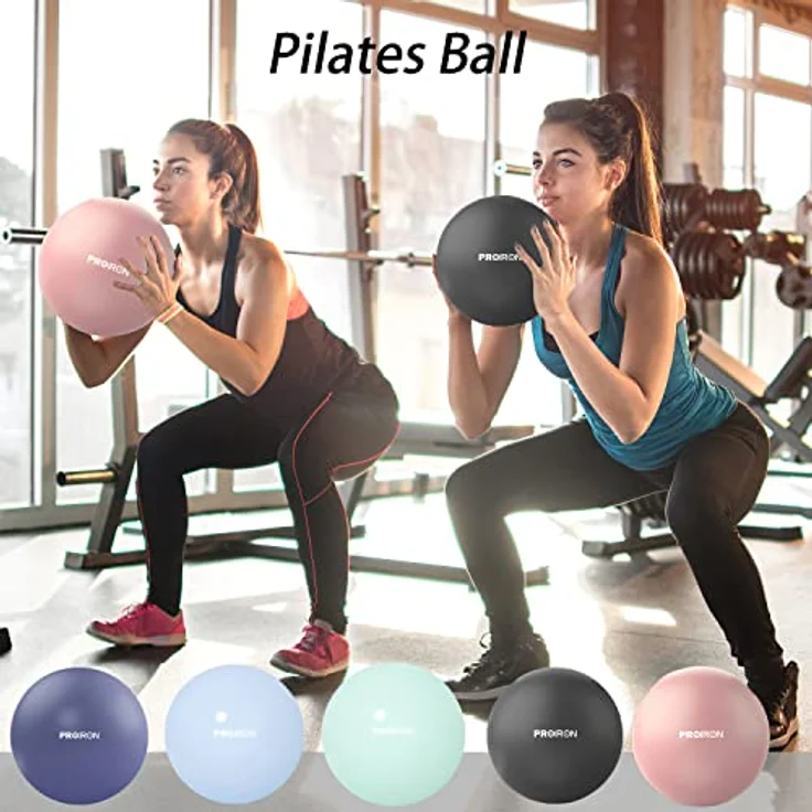 PROIRON Gymnastikball Klein 25cm, Pilates Ball mit Trainingsanweisungen, Fitnessball Klein mit aufblasbarem Strohhalm, Gym Ball für Pilates, Yoga, Ganzkörpertraining - Rosa – Bild 2