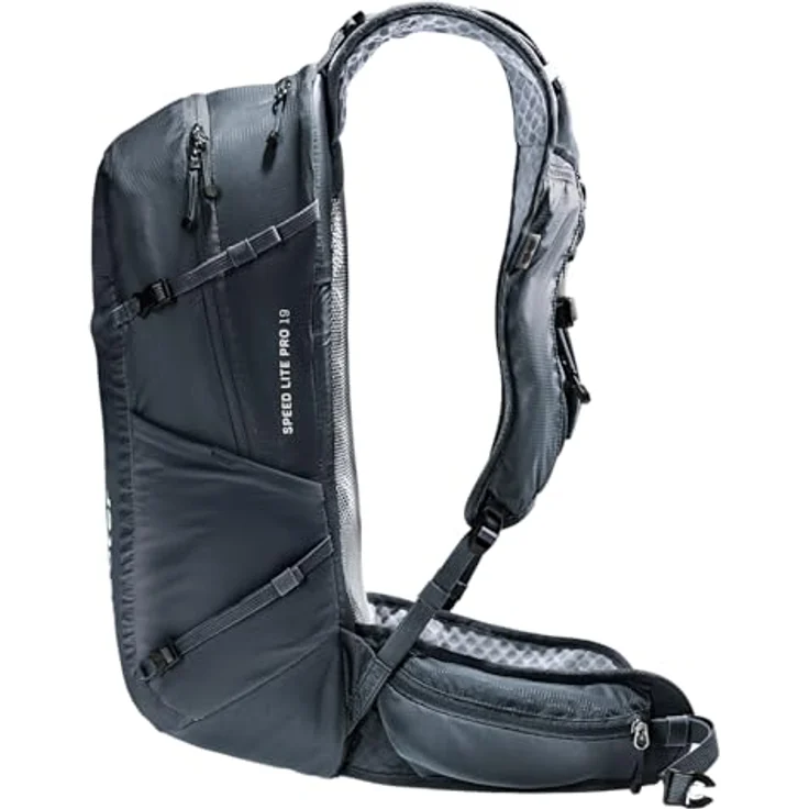 deuter Speed Lite Pro 19, leichter Wanderrucksack mit LiteAir-Rückensystem, Schwarz, für Trinksystem bis 3L – Bild 5