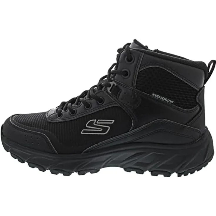 Skechers Hillcrest 2.0 - Woodrock Peak 237804-BBK, Trekkingschuhe für Herren, gepolsterte Air-Cooled Memory Foam-Innensohle, stoßdämpfende Zwischensohle, schwarz
