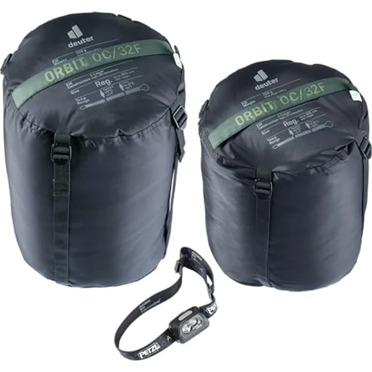 deuter Orbit 0C/32F, Kunstfaserschlafsack für Körpergrößen bis 185 cm, mit koppelbarem 2-Wege-Reißverschluss und wetterfestem Shell-Außenmaterial – Bild 2
