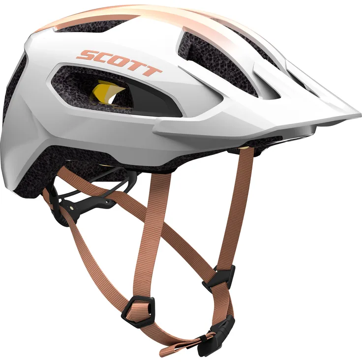 Scott Supra Plus (CE) Fahrradhelm, sportlich, pearl white/rose beige, S/M, mit Mips-System und hochbelüftetem Design