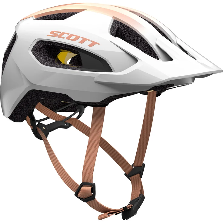 Scott Supra Plus (CE) Fahrradhelm, sportlich, pearl white/rose beige, S/M, mit Mips-System und hochbelüftetem Design