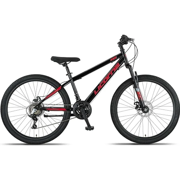 Licorne Bike Thunder Premium Mountainbike, 26 Zoll, Disc-Bremse, Schwarz/Rot, für Mädchen, Jungen, Herren und Damen, optimierte Kettenschaltung, robustes Design, 85% vormontiert – Bild 2