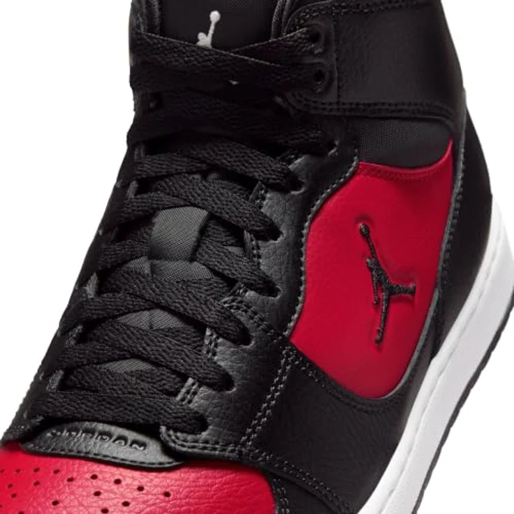 Nike Jordan Access Court Mid Stiefel, schwarzes Obermaterial aus Leder und Kunstleder, Größe 47.5 – Bild 2