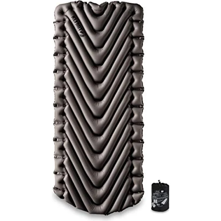 Klymit Static V Luxe Isomatte, grau, ultraleicht mit V-Design und seitlichen Führungen für optimalen Schlafkomfort – Bild 1
