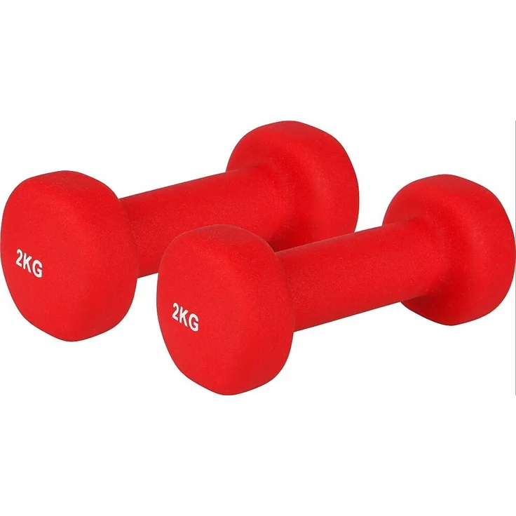 V3TEC NOS Neoprenhantel 2x2.0, Fitnesshantel aus angenehmem Material, rot