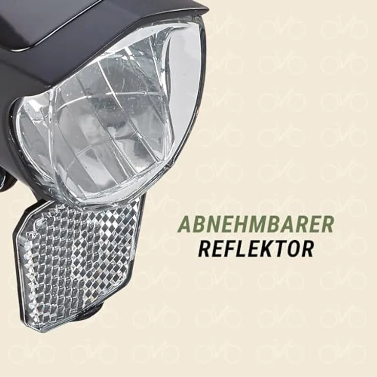 Prophete Fahrradlicht, LED-Scheinwerfer 70 Lux, mit EIN-/Ausschalter, Standlicht und Sensorautomatik, Abnehmbarer Reflektor, Nirosta Halter, für Naben-und Seitendynamo, StVZO zugelassen – Bild 5