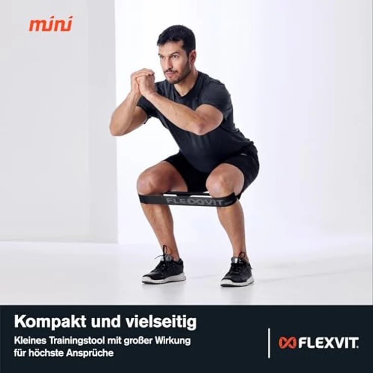 FLEXVIT Mini Elite (Schwarz), Hoch Widerstandsfähiges Fitnessband für Explosives Krafttraining, Oeko-Tex zertifiziert, Made in Germany – Bild 5