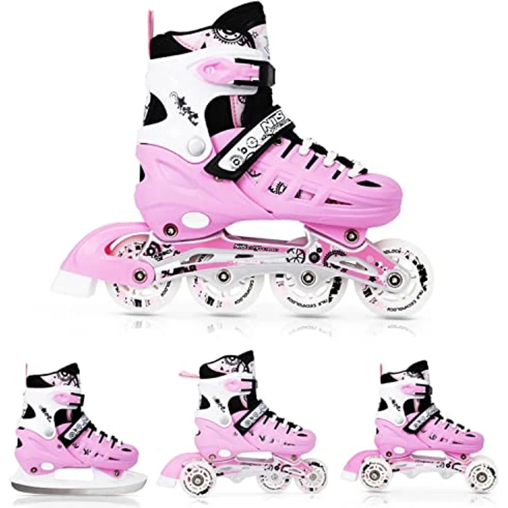 Nils NH10905 Extreme, Inline Skates mit verstellbarer Schuhgröße (40), sicherer Halt und 3-in-1 Konfiguration (Schlittschuhe, Inline-Skates, Rollschuhe) – Bild 1