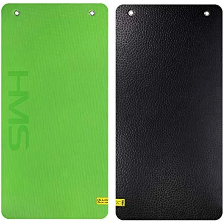 HMS Fitnessmatte rutschfest für Yoga und Pilates, extrem dick 110 x 55 x 1,5 cm aus EVA Schaumstoff, mit Ösen zum Aufhängen, Grün – Bild 2
