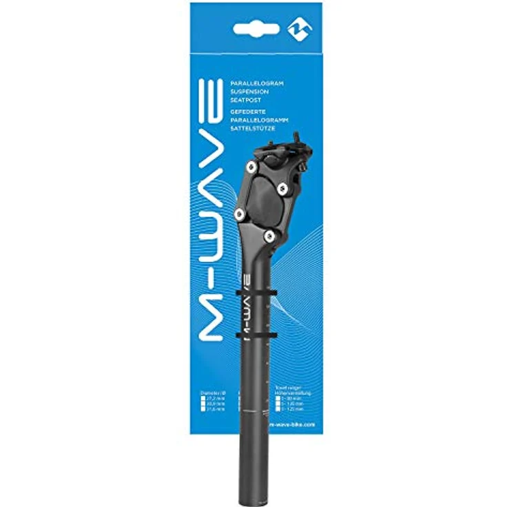 M-Wave FOURSPRING Sattelstütze, schwarz, 27,2 mm, ergonomische Federung mit 36 mm Federweg und einstellbarer Vorspannung – Bild 2