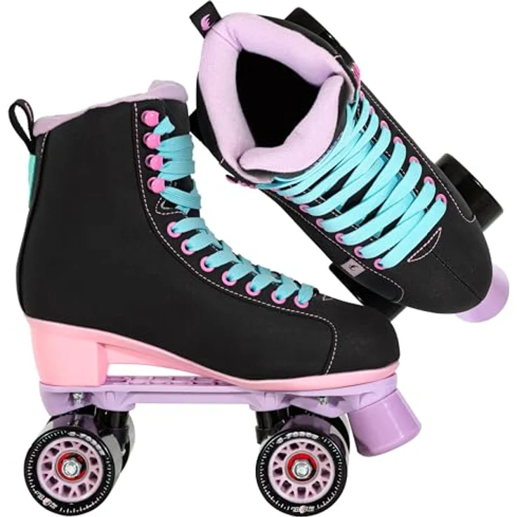 Chaya Lifestyle Rollerskates Melrose - 39, Veganfreundlich in Schwarz/Rosa mit Glasfaserverstärktem Teller – Bild 6
