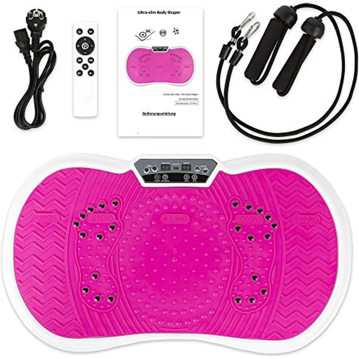 Coradoma Vibrationsplatte mit Power Dehnbändern und Bluetooth Vibrationsboard Fitness und Sport zum Abnehmen für Zuhause Ultra Slim Rüttelplatte Training Vibrationsgerät Oszillation – Bild 4