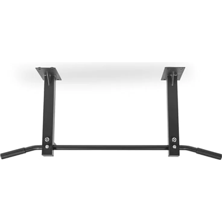 GORILLA SPORTS® Klimmzugstange - Deckenmontage, inkl. Montagematerial, bis 350 kg Belastbar, rutschfeste Griffe, Stabil, aus Stahl, Schwarz/Weiß - Pull Up Bar, Klimmzugstange Decke, Reckstange – Bild 2