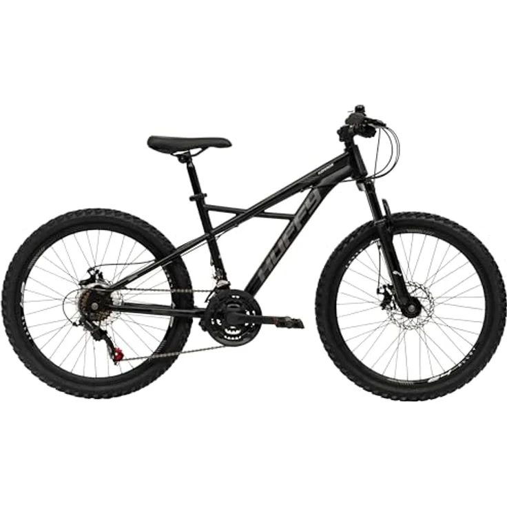 Huffy Korros Mountainbike 24", schwarz, 21-Gang Shimano-Schaltung, X-Rahmen-Design, mechanische Scheibenbremsen – Bild 3