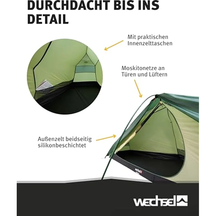 Wechsel Exogen 1 Zero-G Line, Kuppelzelt für 1 Person, 1.49 kg, leicht und separat aufbaubar – Bild 4