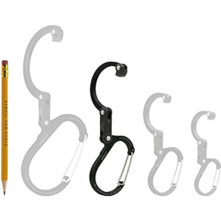 HEROCLIP Karabiner Medium, drehbarer Doppelkarabiner mit 360° Drehgelenk, leicht und robust für Kinderwagen, Handtasche & Rucksack - ideal für Camping, Angeln und Wandern, hält bis zu 27 kg – Bild 4